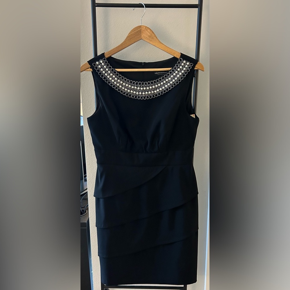 Black Dress with Beaded Neckline